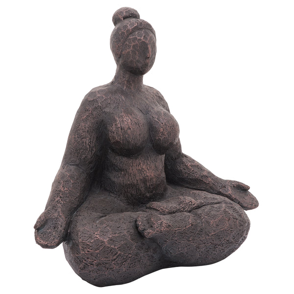Resin, 14"h Sucasana Female Yoga, Bronze image