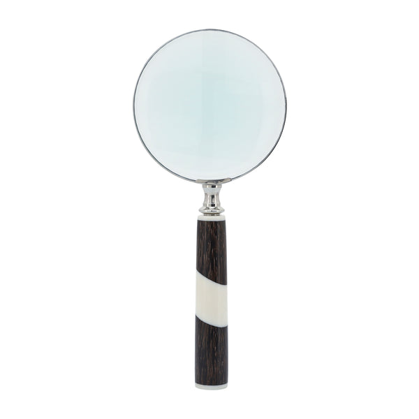 Resin, 4" 2-tone Magnifying Glass, Black/white image