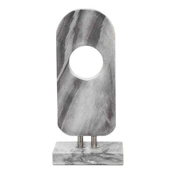 13" Oval Marble Sculpture, Black image