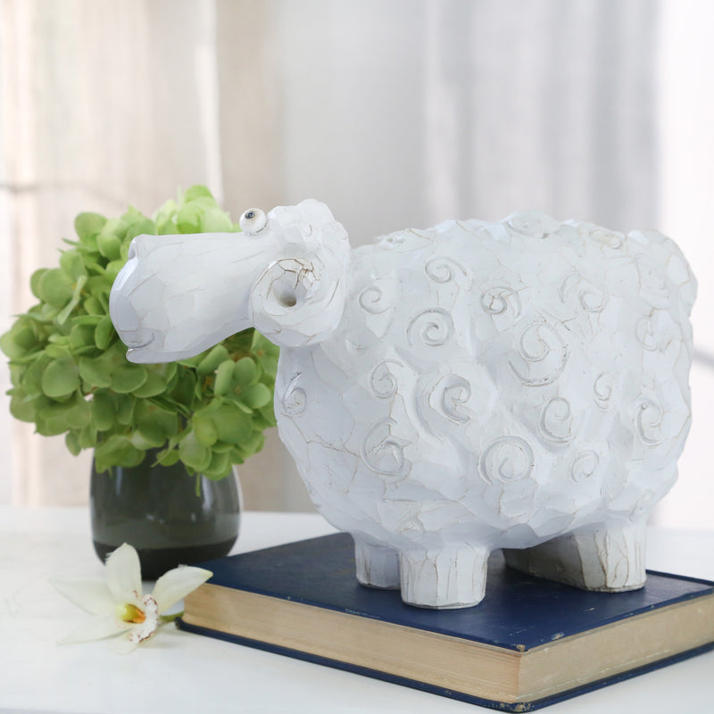 Carved White Sheep 7.5" image