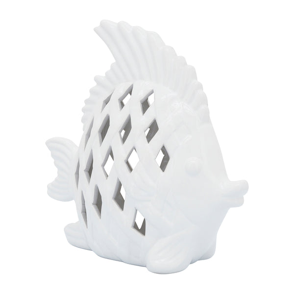 Porcelain, 10" Cut-out Fish, White image