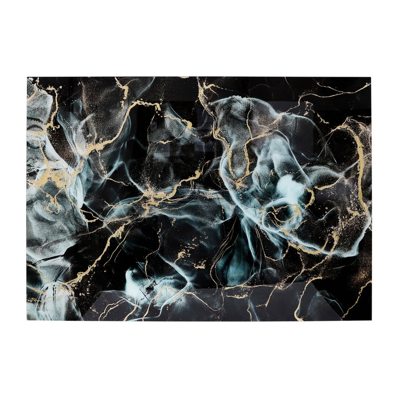 63x43 Abstract Metallic Tempered Glass Art, Multi image