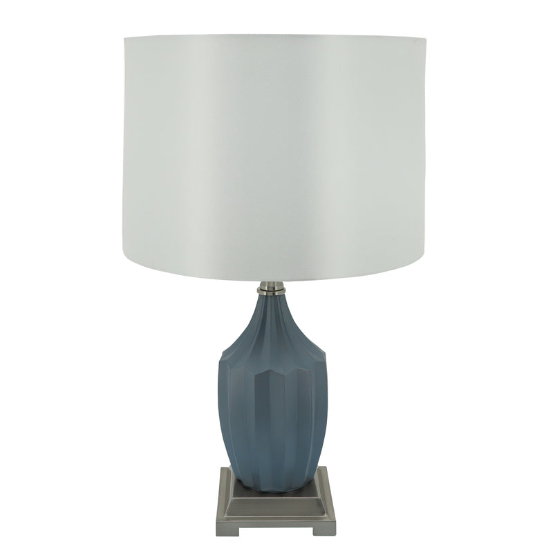 Glass 23" Faceted Table Lamp, Blue Frost image
