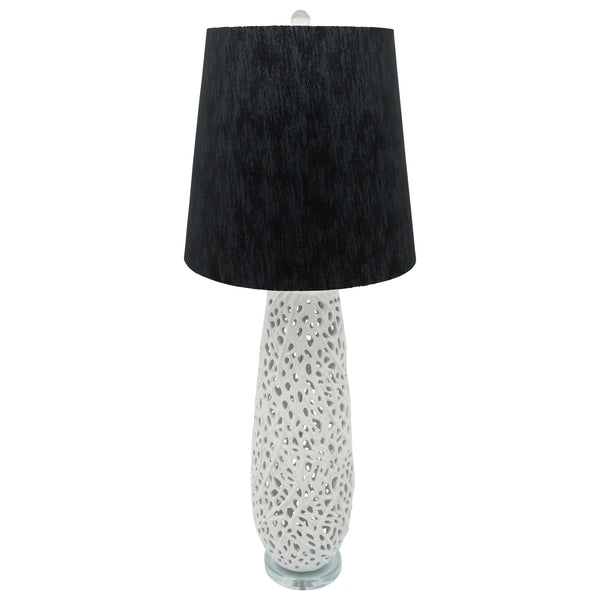 Ceramic 40.5" Coral Look Table Lamp, White image