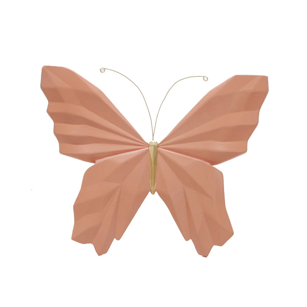 Resin 8" W Origami Butterfly Wall Decor, Salmon image
