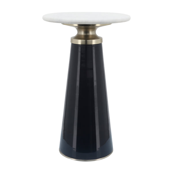 Marble Top, 21"h Nebular Side Table, Blue image