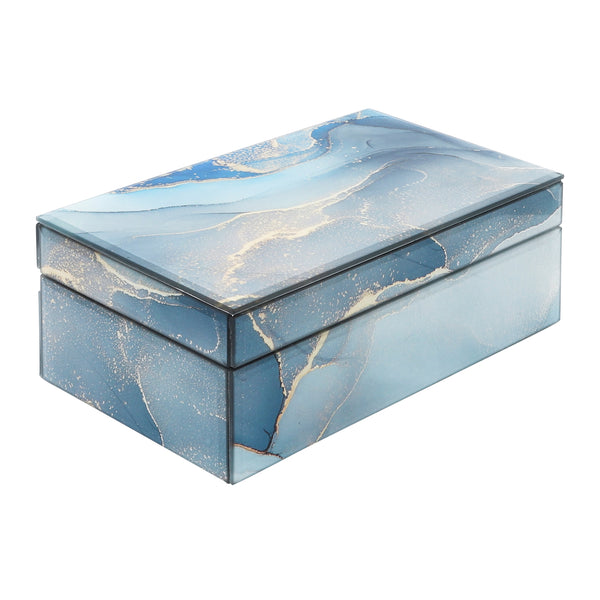Wood, 8x5 Abstract Box, Blue/gold image