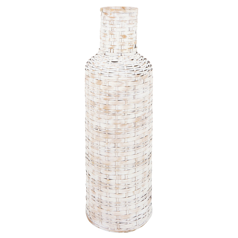 30"h Woven Vase, White image