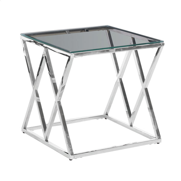 Silver/glass Diamond Accent Table, Kd image