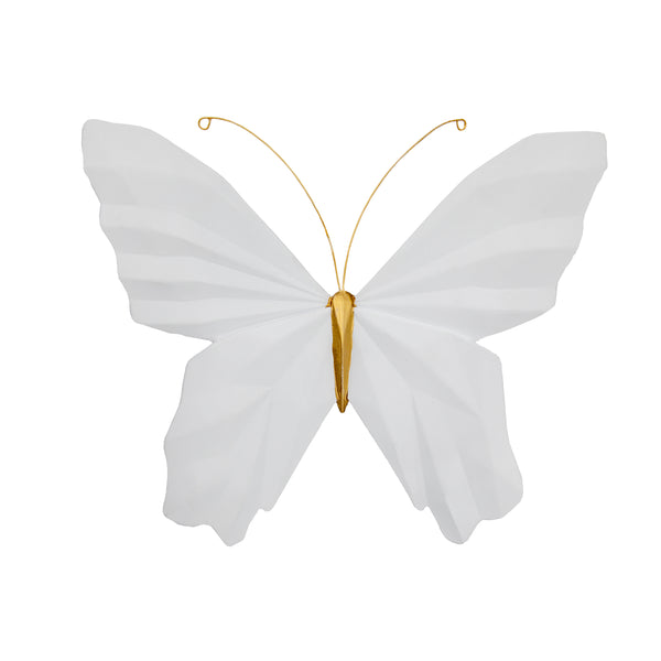 Resin 8" W Origami Butterfly Wall Decor, White image