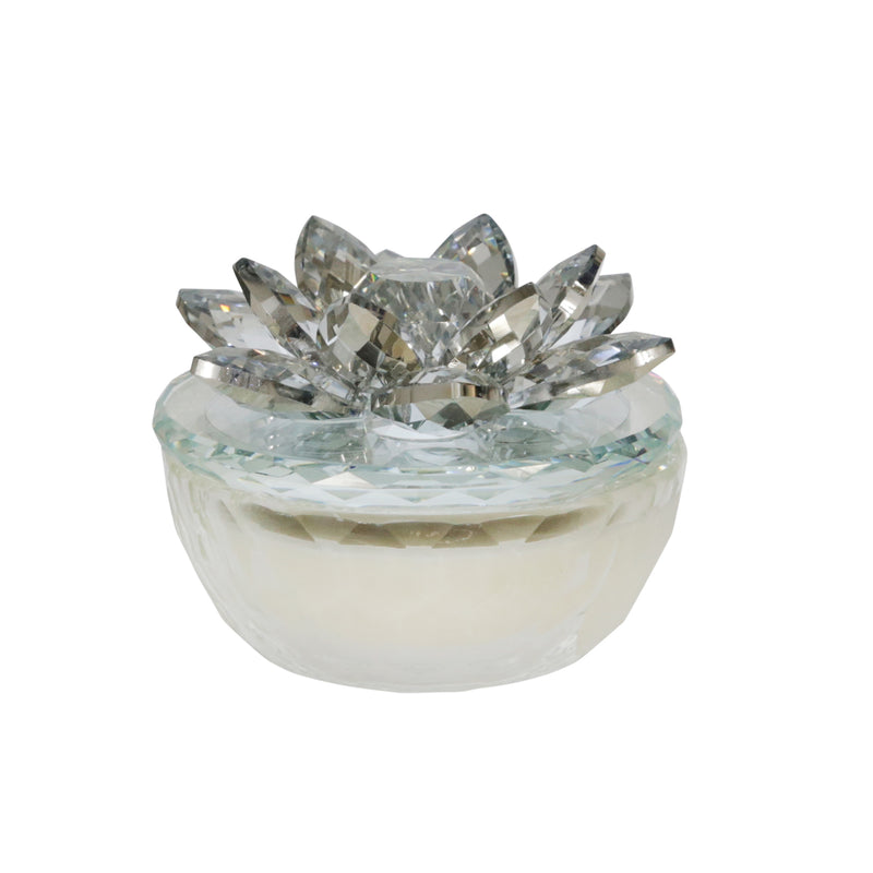4" Lotus Box , Candle, Silver 4 Oz image