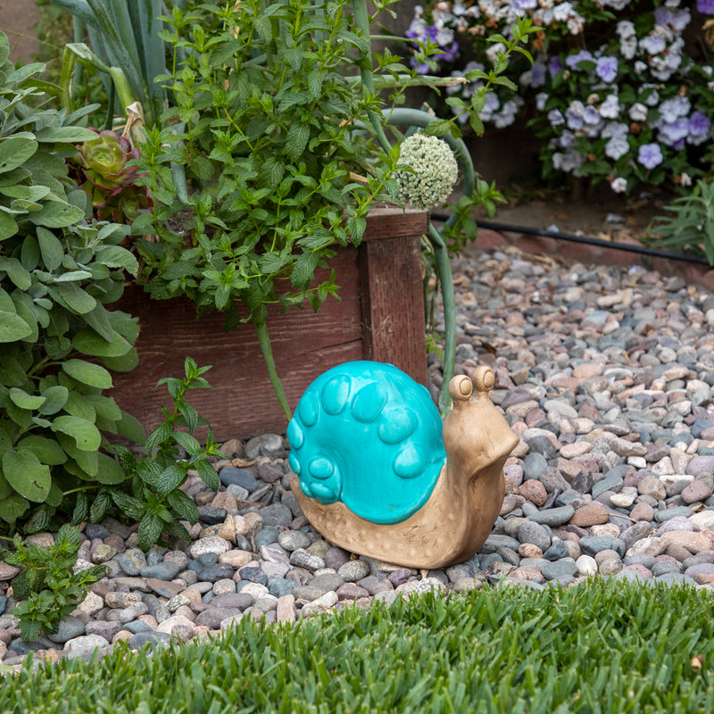 Ceramic Snail W/ Teal Shell 10" image