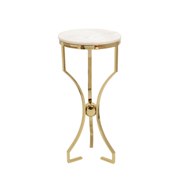 Metal/marble, Hourglass Shaped  Legs Table, Gold image