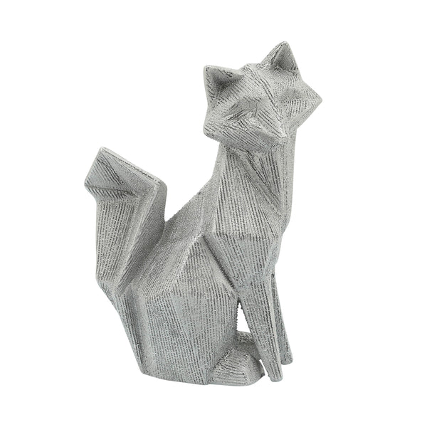 Cer, 10" Beaded Fox Figurine, Silver image