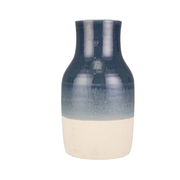 Ceramic 21" Decorative Bottle,blue / Ivory image