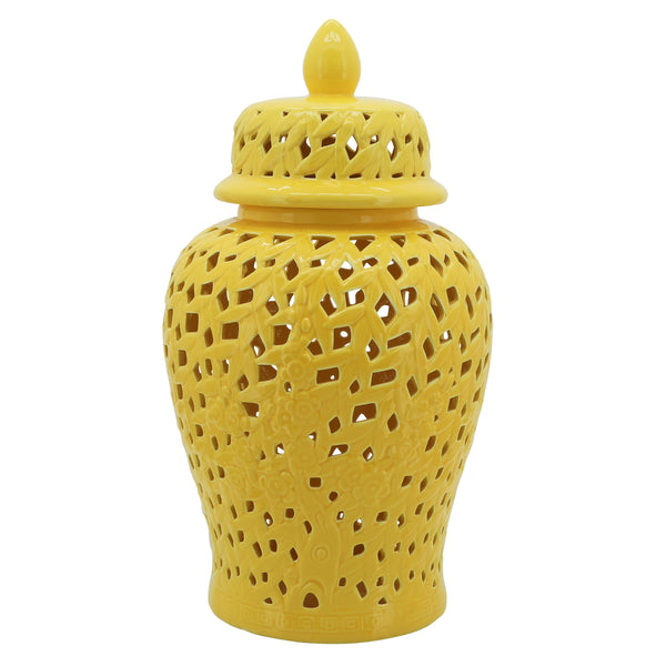 Pierced Yellow Temple Jar 24" image