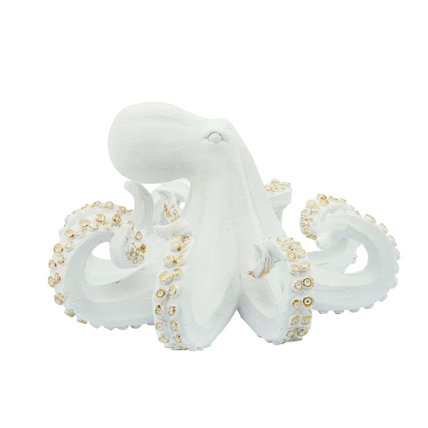 Resin 10" Octopus Table Accent, White image