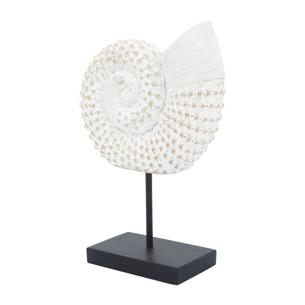 Resin, 12"h Shell On A Stand, White image