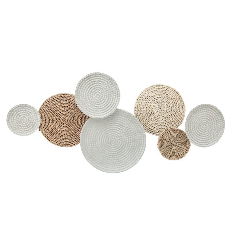 Metal/woven 40" Round Wall Deco, Natural Wb image