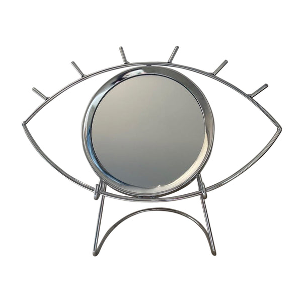 Metal, 8" Table Top Eye Mirror, Silver image
