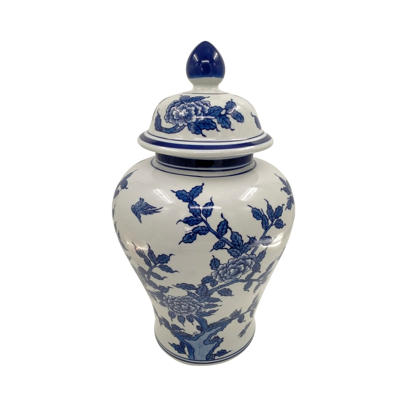 Cer, 24"h Temple Jar, Blue/white image