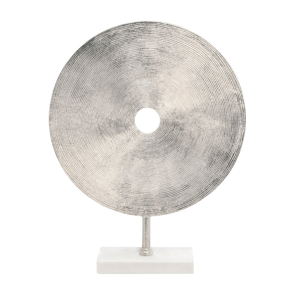 21" Disc On Marble Base, Silver image