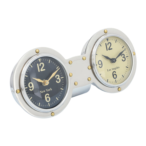 Metal, Dual Clock, Silver image