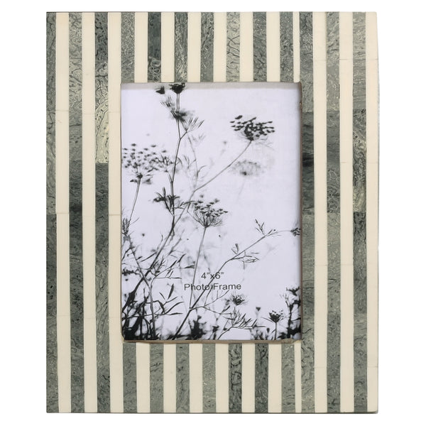Resin, 4x6 Lines Photo Frame, Gray image