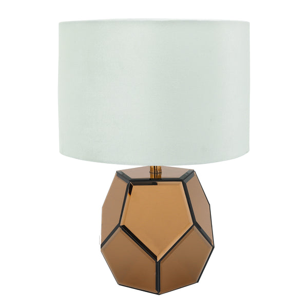 Mirrored 17.25" Facetd Table Lamp, Gold image