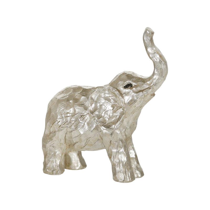 8" Elephant Figurine , Silver image