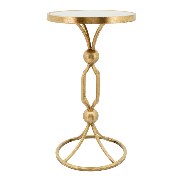 Metal, 14" Cocktail Table W/ Mirror, Gold image