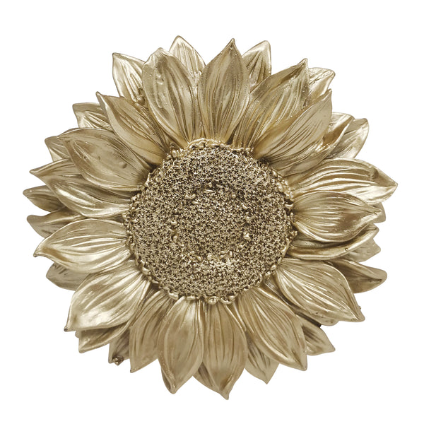 Resin 7" Sunflower Wall Accent, Gold image