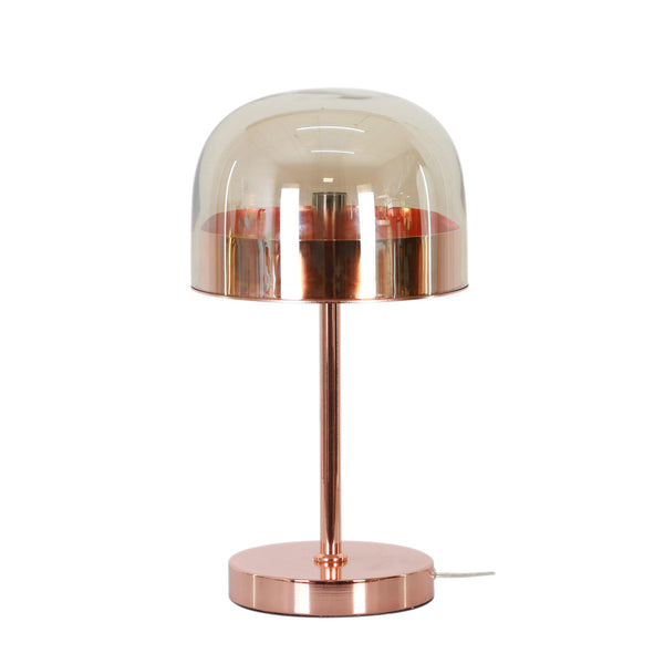 Metal/glass 18" Dome Table Lamp, Gold image