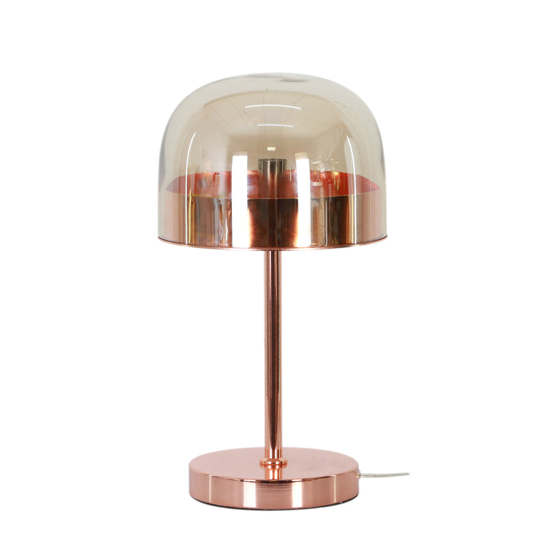 Metal/glass 18" Dome Table Lamp, Gold image