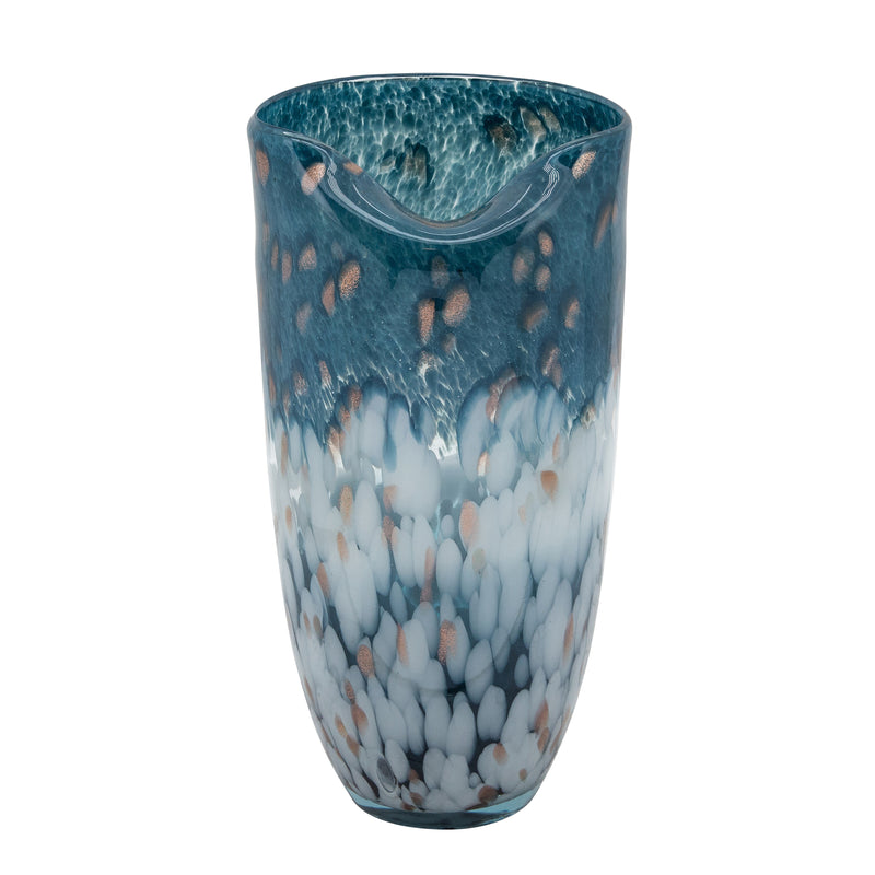 Glass, 12" Ocean Art Vase, Blue image