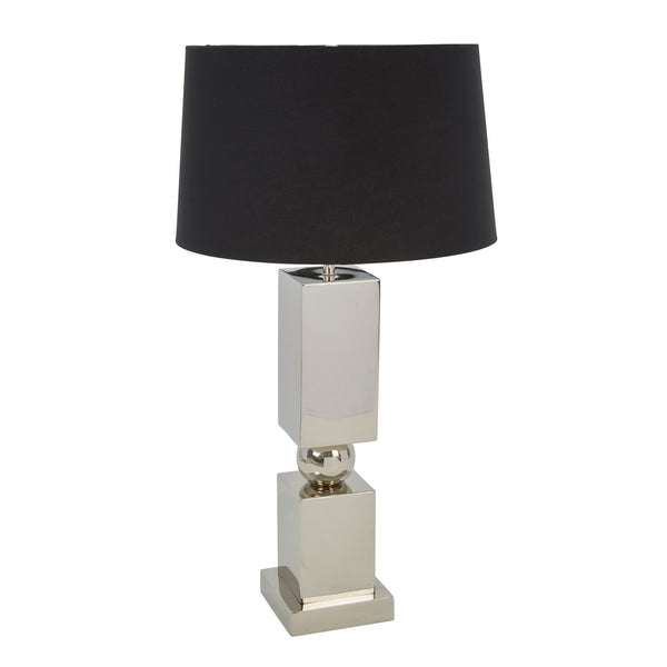Stainless Steel 28" Geomtetrictable Lamp, Silver image