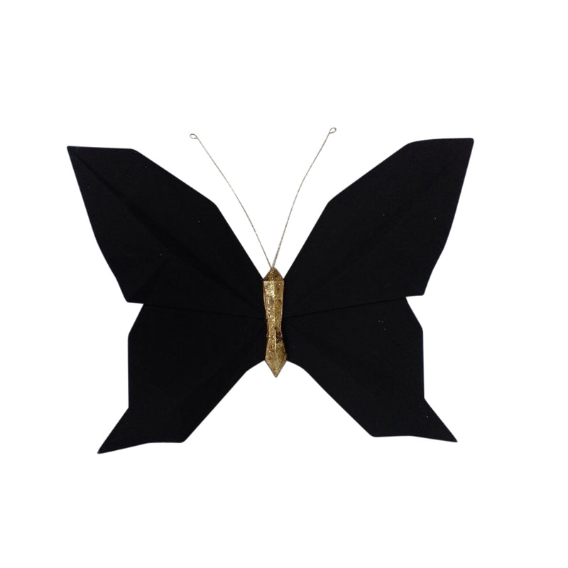 Resin 10" W Origami Butterfly Wall Decor, Black image