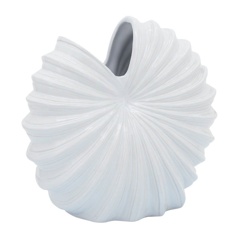 Cer, 12" Shell Vase, White image