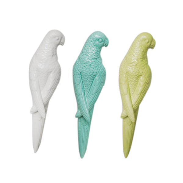 S/3 Ceramic 11.75" Multicolored Parrots image