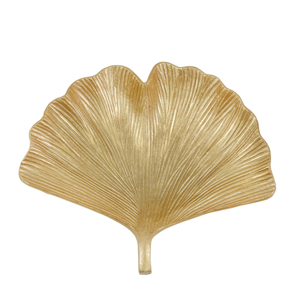 Resin 14" Ginkgo Plate, Gold image