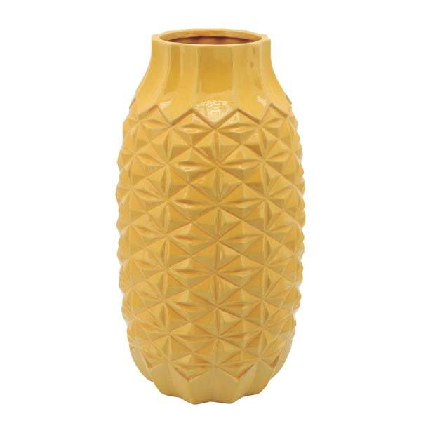 18" Geo Vase, Yellow image