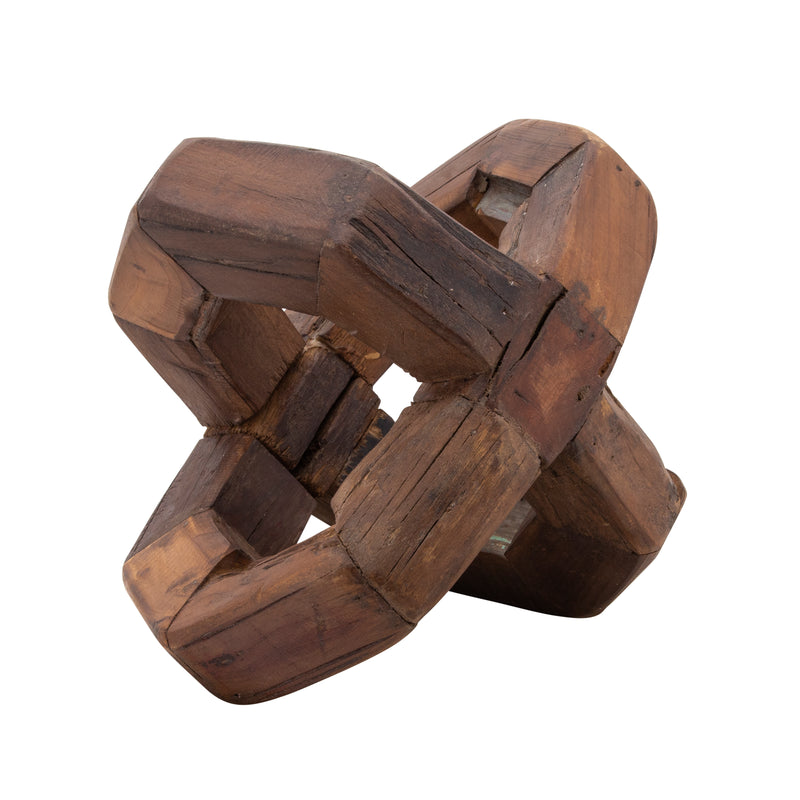 12" Wooden Orb, Brown image