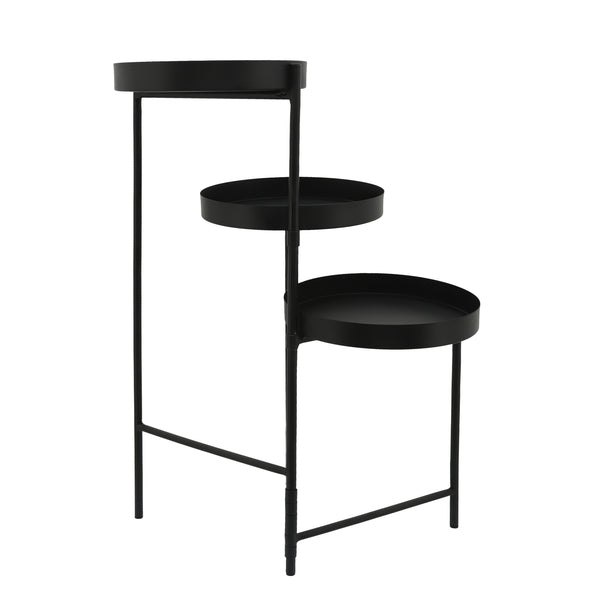 Metal, 32"h 3-layered Plant Stand, Black image