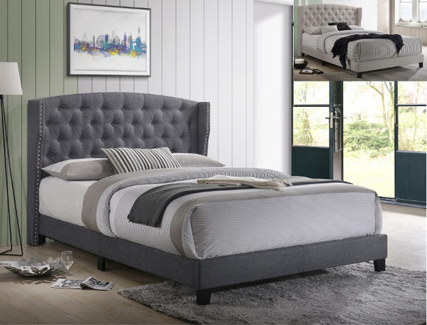 ROSEMARY CAL KING PLATFORM BED GREY