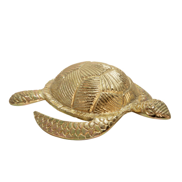 Metal 11.5" Turtle, Gold image
