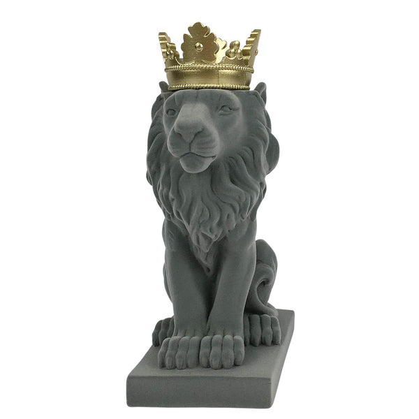 Res, 14" Lion Flocked Flower Crown,gray image