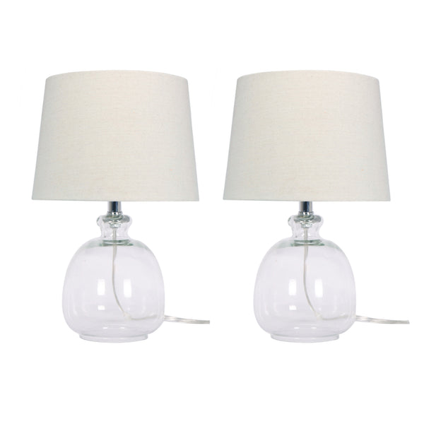 S/2 17" Glass Table Lamps, Clear image