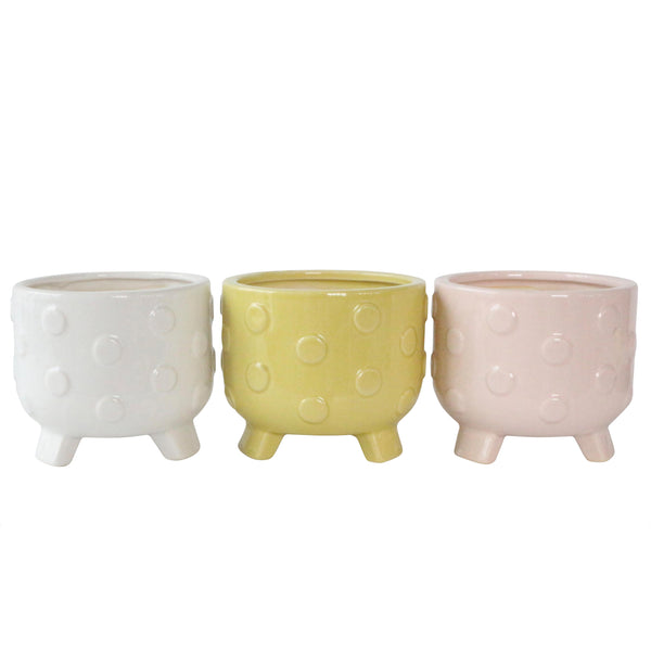 S/3, 5" Big Dot Footed Planter, Citro Candle 16oz image