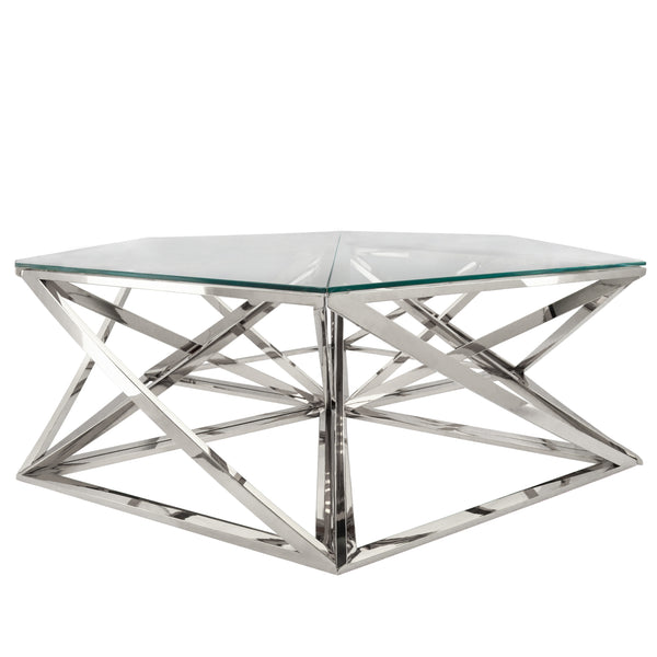 Metal Hexagon Coffee Table, Silver image