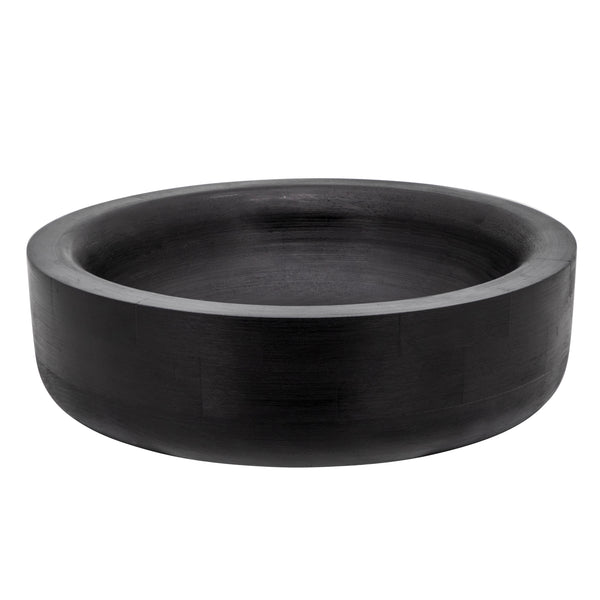 Wood 14" Stained Bowl, Black image